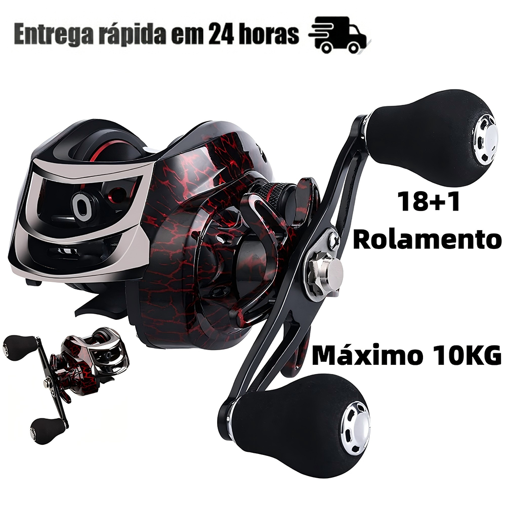 Carretilha De Pesca Perfil Baixo Joyfox 18+1 Rolamentos Drag 10kg Freio Magnético 7.2:1 em Oferta na Shopee
