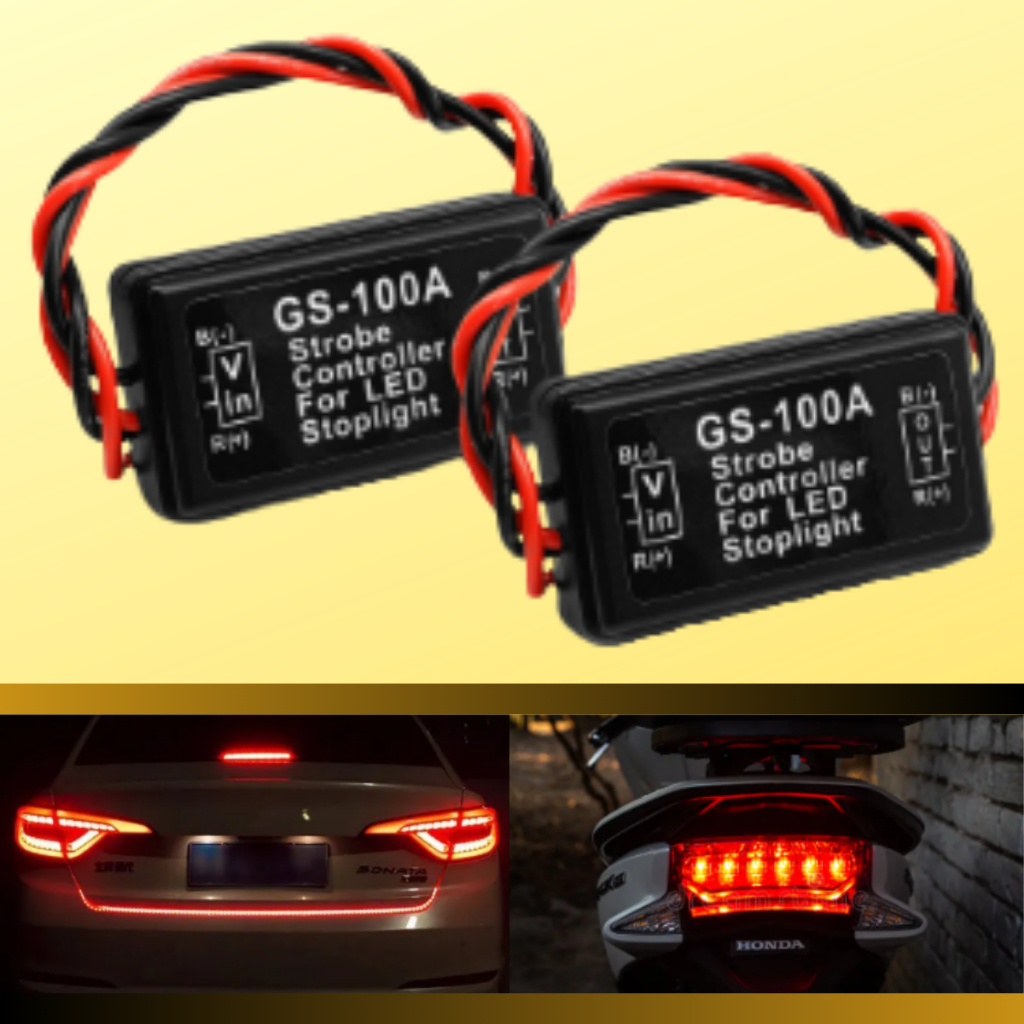 Controladora Luz Freio Pisca Estrobo Break Light Luz Freio Moto Carro Mobilete bicicleta eletrica