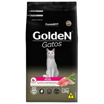 Ração PremieR Pet Golden para Gatos Adultos Castrados Peixe 1kg