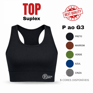 Top Academia Feminino Suplex Alta Sustentação com Bojo P ao G3 Plus Size Fitness Treino Diversas cores em Oferta na Shopee