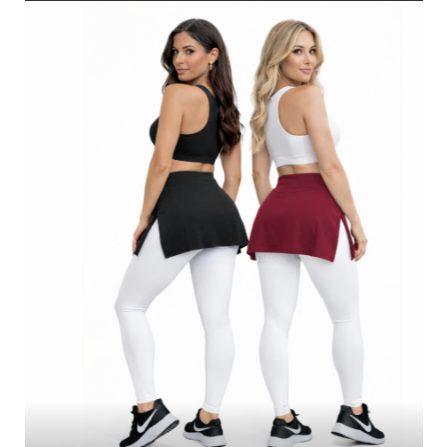 Kit 2 Tapa BumBum Estilo Saia Fitness Roupas de Academia Feminina