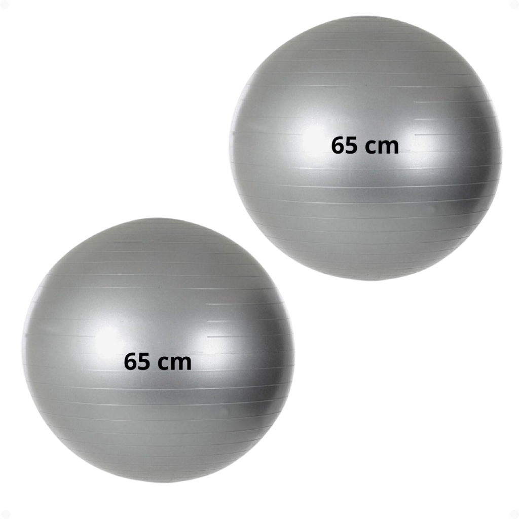 Kit 2 Bola Pilates Yoga 65 cm Ginástica Suíça AntiEstouro Fisioterapia Yoga Cross Treino Alongamento