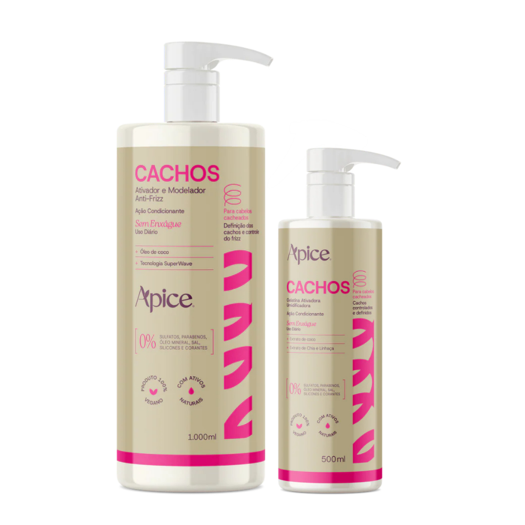Kit Finalizadores com Gelatina 500ml e Ativador e Modelador de Cachos 1L Apse Cosmétics - 2 Itens