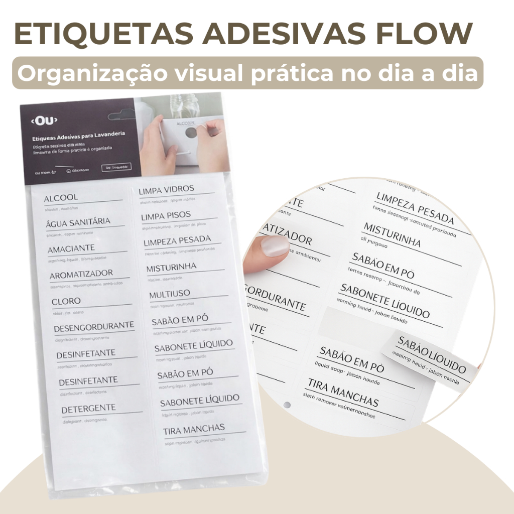36 Etiqueta Adesiva Para Organizar Lavanderia Rótulo Adesivo Resistente Fixação Acrílico