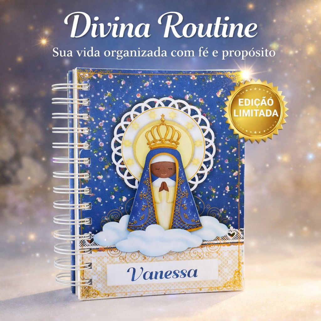 Agenda 2026 Personalizada Nossa Senhora Aparecida Divina Routine Capa Dura 1 Dia por Página com Nome Exclusivo
