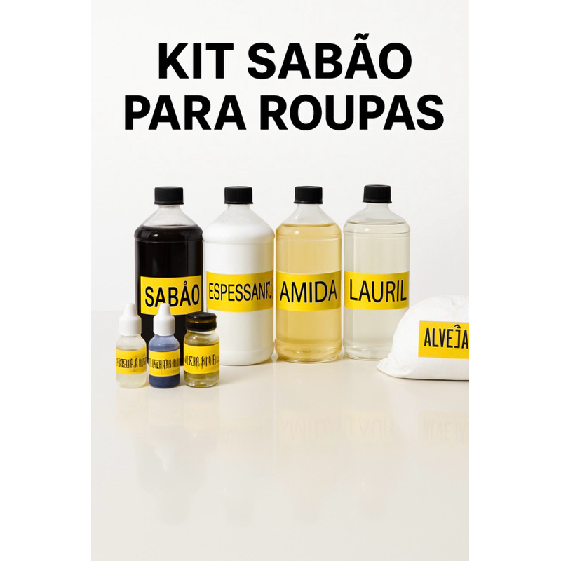 KIT PARA FABRICAÇÃO DE SABÃO LÍQUIDO DE COCO FAZ 100 LITROS