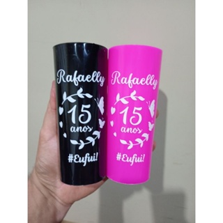 Kit com 60 copos personalizados e uma cor de gravação e a mesma arte para todos os copos. em Oferta na Shopee