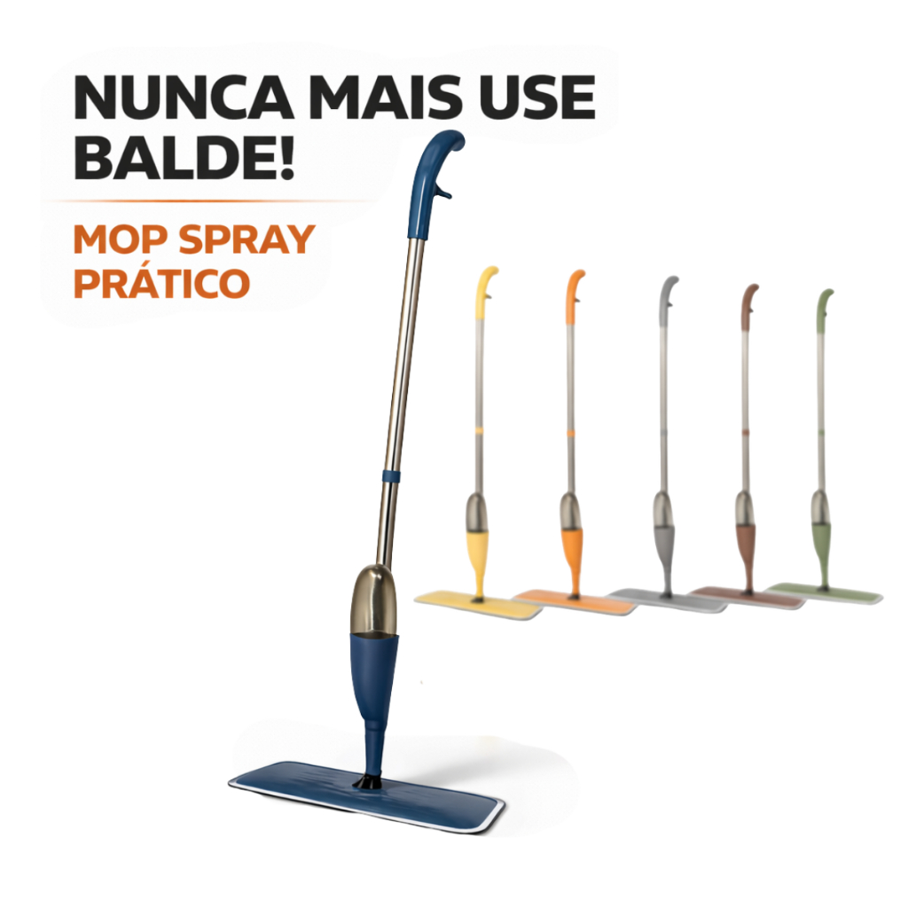 Mop Spray Rodo Esfregão com Reservatório Rodo Mágico Giratório Limpa Seca