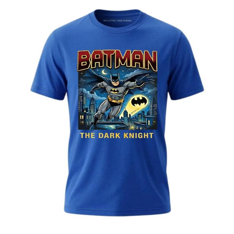 Kit Camisa e bone infantil masculino Batman  , ante encolhimento , tecido 30.1 100% algodao , seu filho merece
