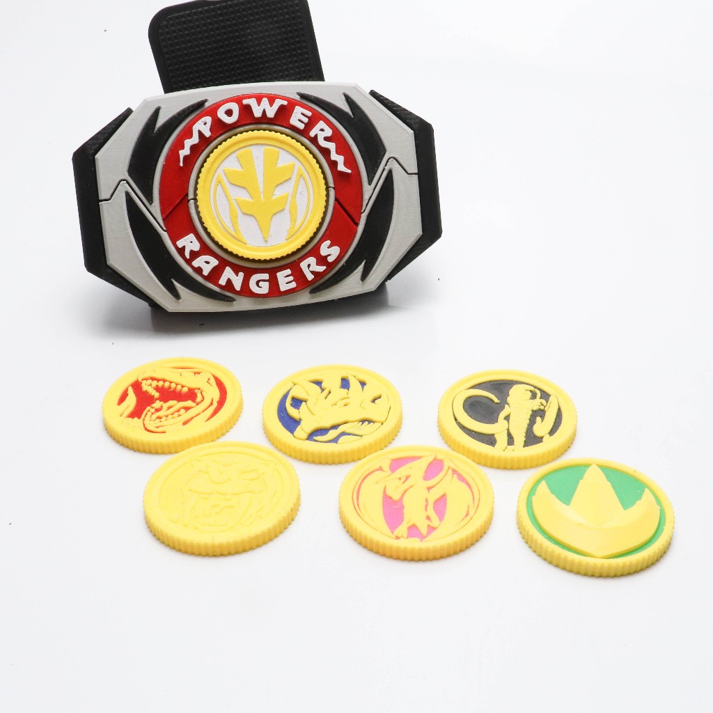 Morfador Power Rangers MMPR Impressão 3D - Kit Moedas e Suporte Cinto
