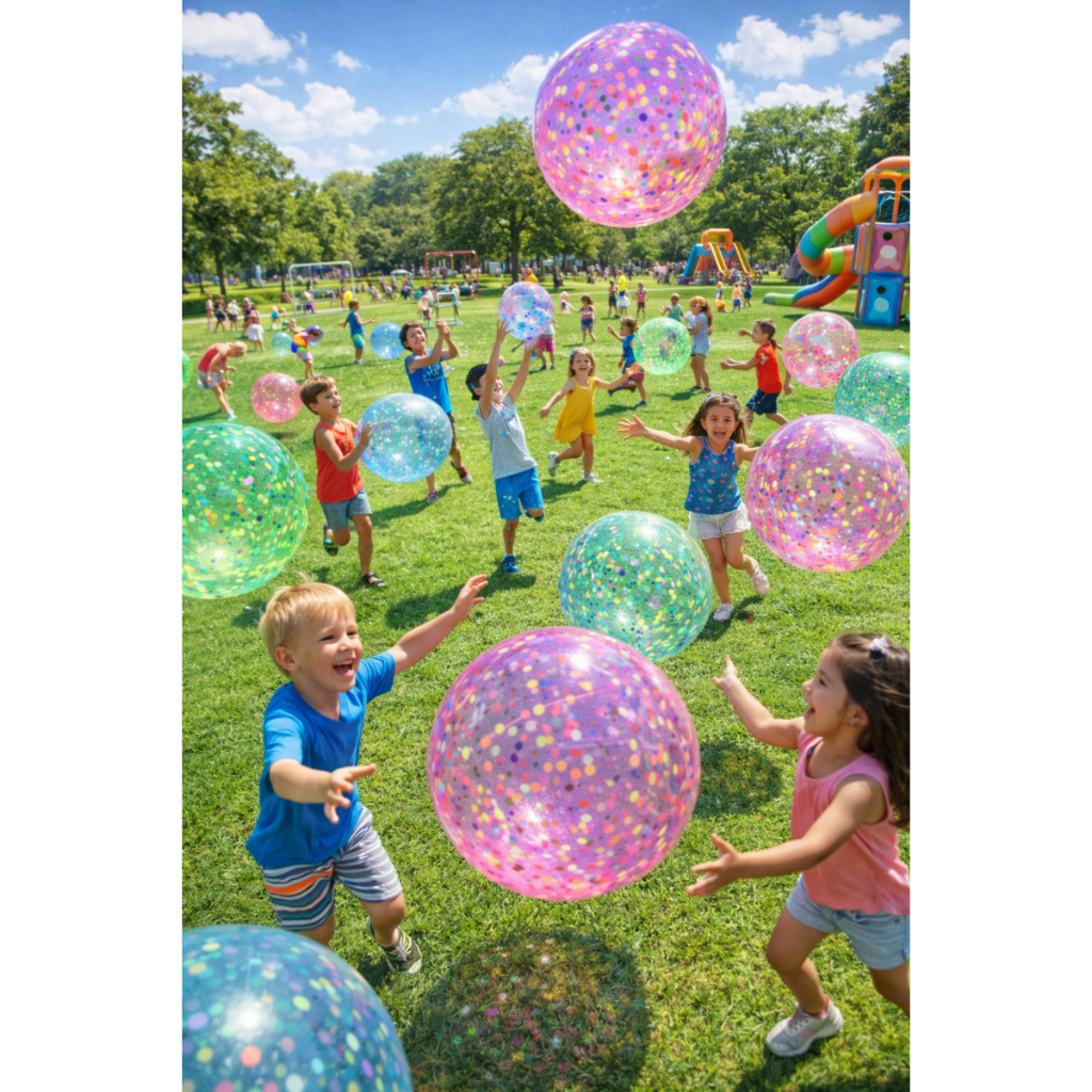 kit 10 Bolas de vinil confete 40cm para decoração de piscina festa e lembrancinhas - Varias cores — imagem 2 de 2