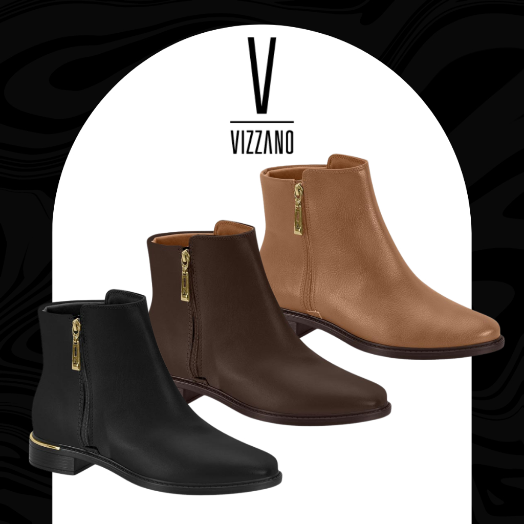 Bota Vizzano Feminina Curta Macia Ajustável Dia A Dia Elegante Leve Confortável em Oferta na Shopee