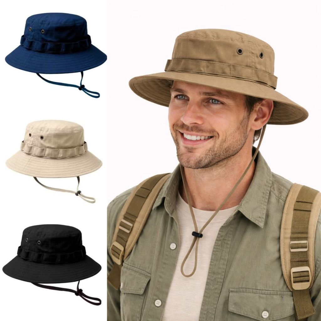 Chapeu Tático Militar Bucket Boonie Hat Caça Boné Camping Pesca Unissex Chapéu Pescador Safari