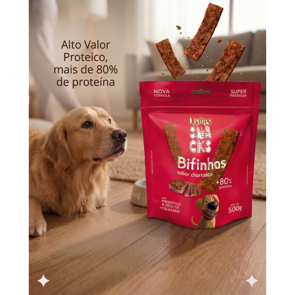 Quatree Snacks Bifinho Sabor Churrasco 500g