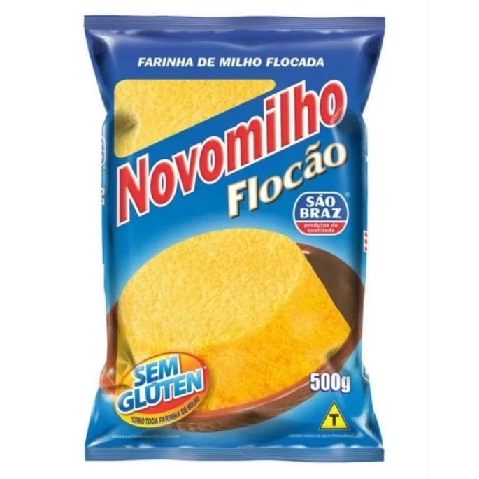 flocao novomilho são braz 500 g kit com 5 unidades