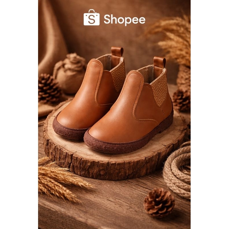 botina para bebê unisex marrom, botina para bebê