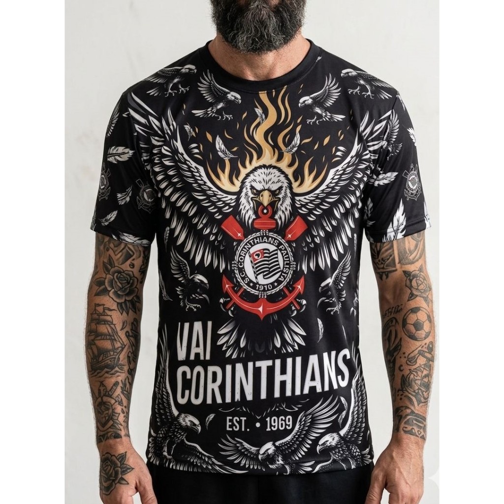 Camisa Vai Gaviões da Fiel Nova Gavião em Chamas 2026