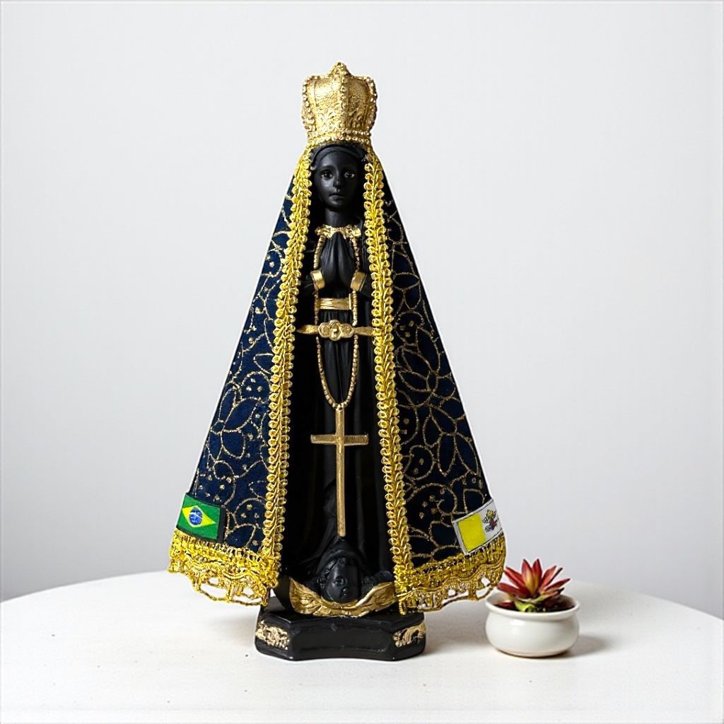 Imagem Nossa Senhora Aparecida 30 Cm Manto Com Brilho