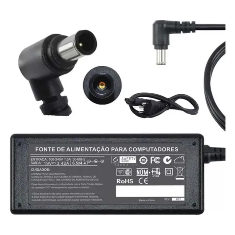 Fonte Para Monitor Tv Todos os modelos 19V 1a 2a 3a  pino  6.0*4.4MM