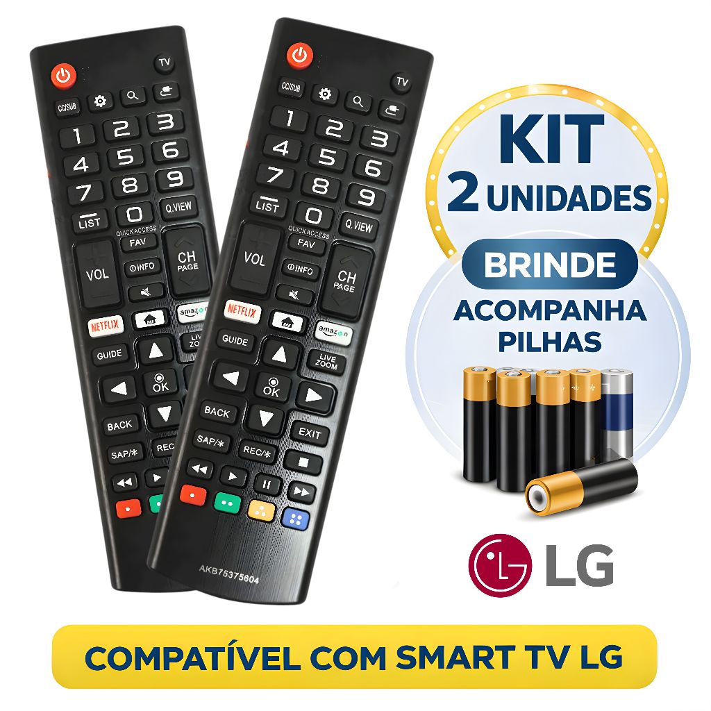 Imagem Controle Remoto LG Smart TV Compatível LCD LED HDTV UHD Netflix Amazon Universal Substitui Original