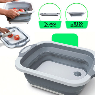 Bacia Retrátil e Tábua de Corte Muito Útil Fácil de Guardar