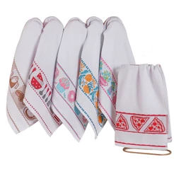 Kit 12 Panos 100% Algodão 45cm x 65cm Felpudo Pé de Galinha SORTIDO - Bene Casa