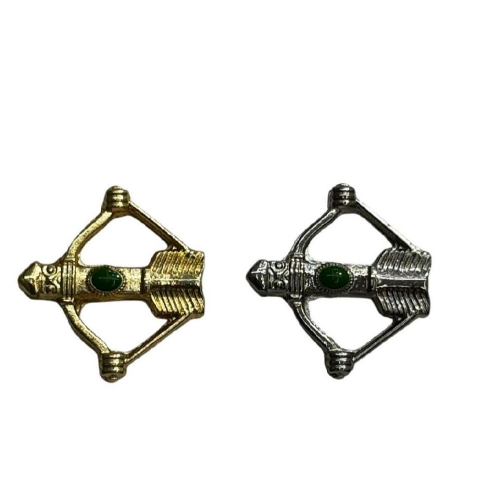 Arco e Flecha Passante Dourado e Prata 1/2/5 unidades