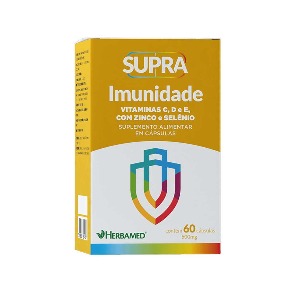Supra Imunidade Vitamina C, D e E Com Zinco e Selênio 60 Cápsulas Herbamed