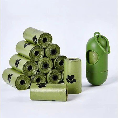 Kit Rolos Sacos Lixo Para Cães Saco Biodegradável Animais Estimação Cocô Cachorro Com Dispenser