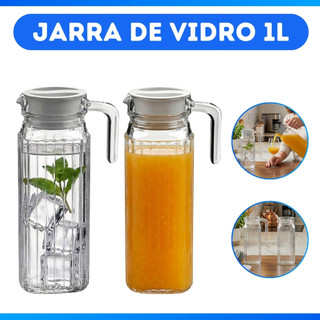 Kit 2 Jarras Design Clássico Utensílios De Cozinha 1 Litro Suco Água Chá