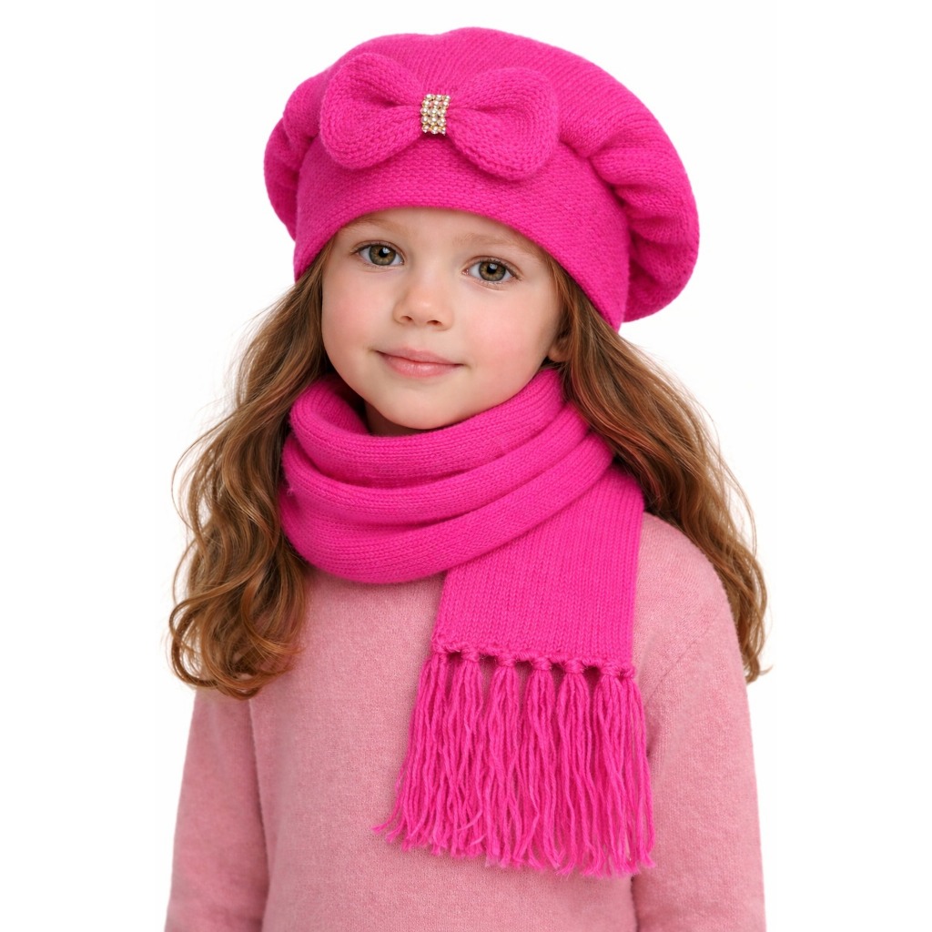 KIT CACHECOL E BOINA INFANTIL LÃ VÁRIAS CORES