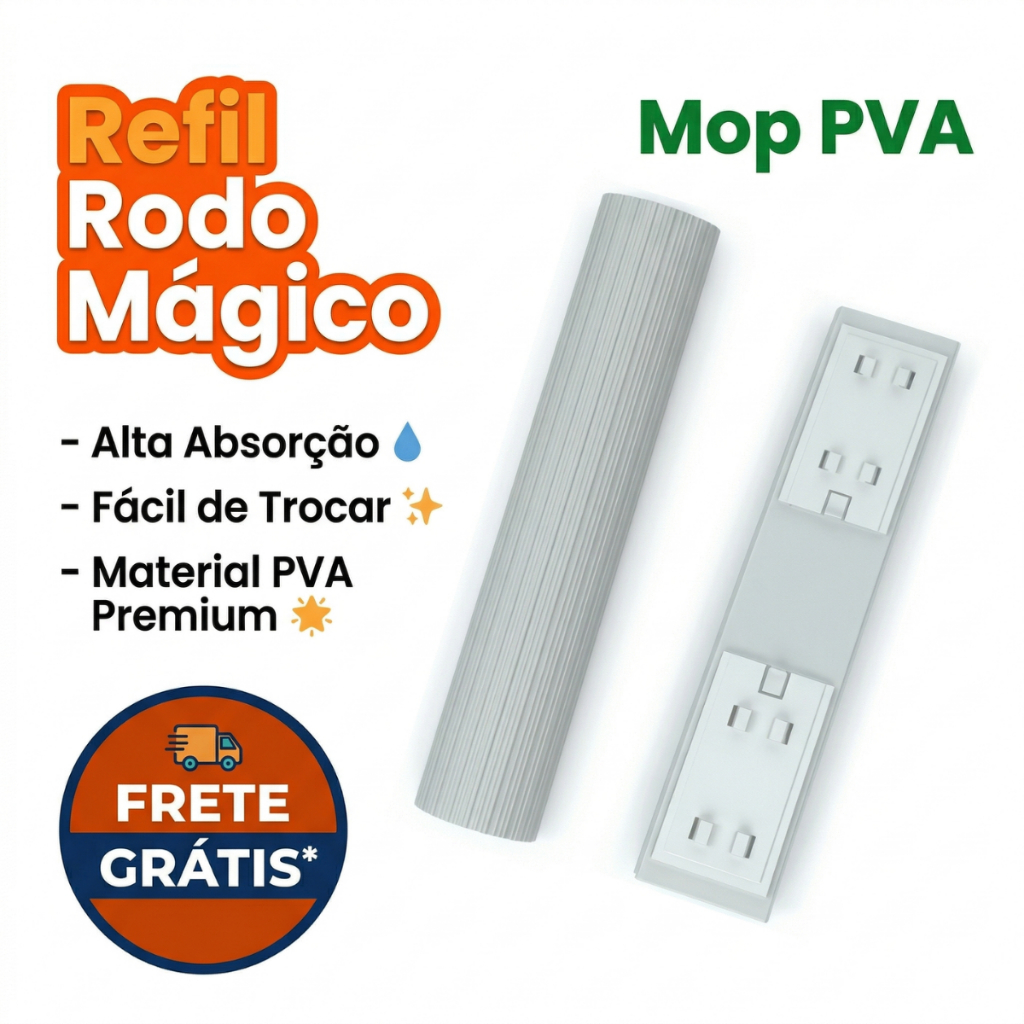 Refil Rodo Mágico Mop Torcer Mop Fácil Celeste Rodo Mágico Absorvente Torcer Dobrável