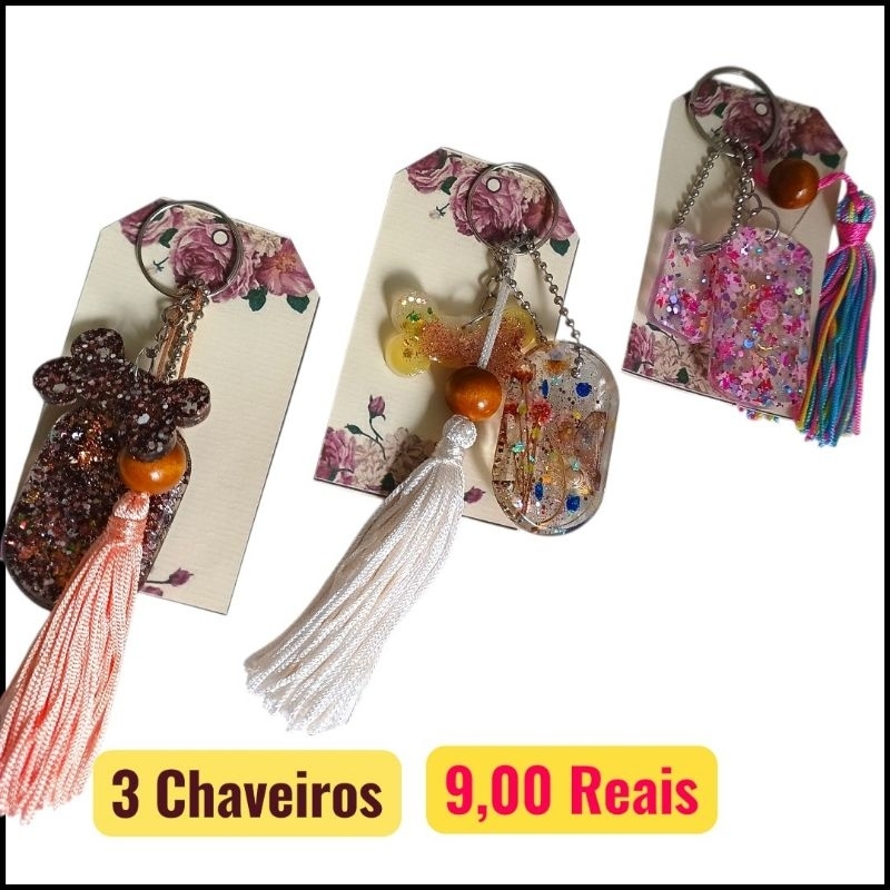 3 chaveiros!🌟 Chaveiros Artesanais Personalizados Deixe suas chaves muito mais lindas e cheias de estilo