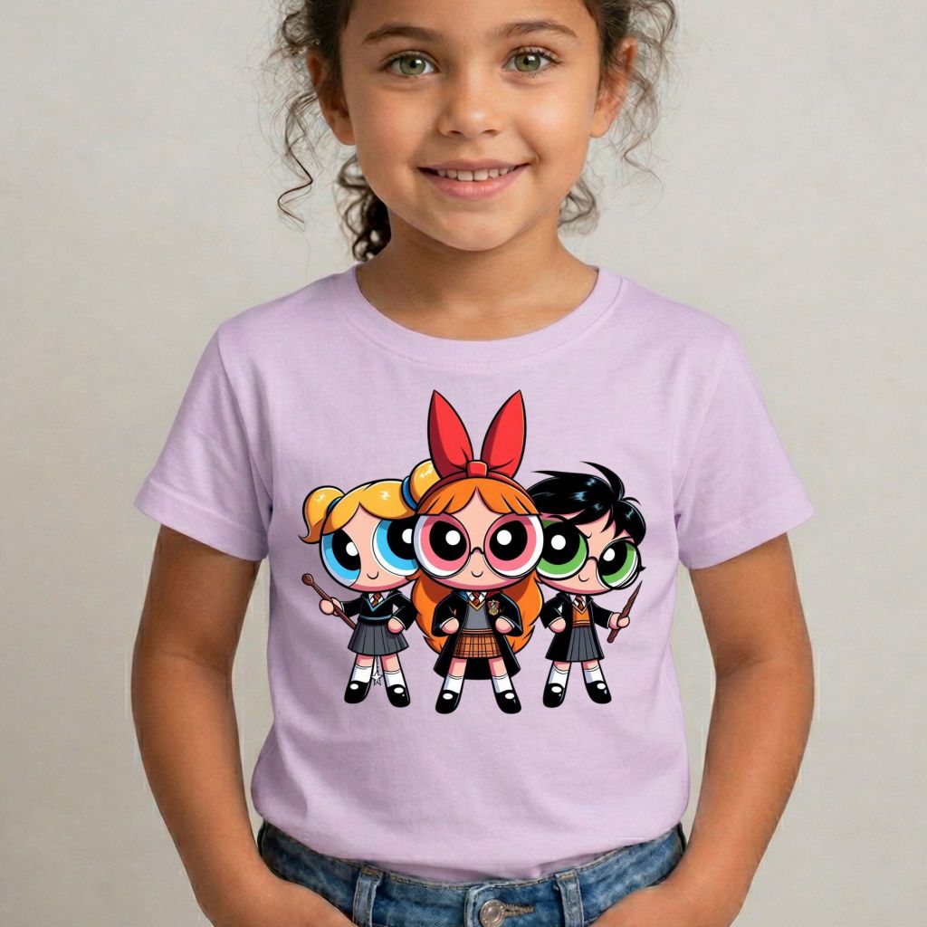 Camiseta Infantil Menina Super Poderosas Algodão 100% Premium Blusa Juvenil Feminina Confortável