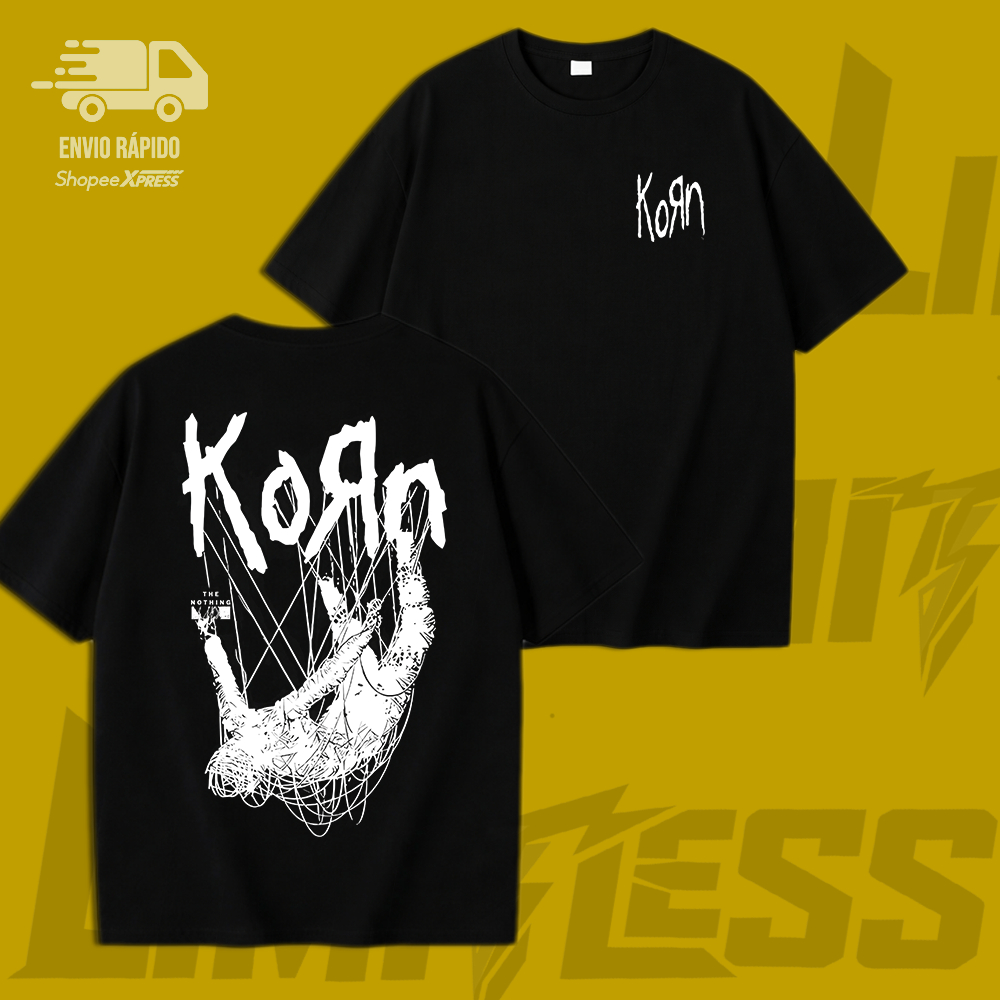 Camiseta Banda de Rock Korn The Nothing Gotic Diversas Cores Unissex Algodão 30.1 Envio Rápido