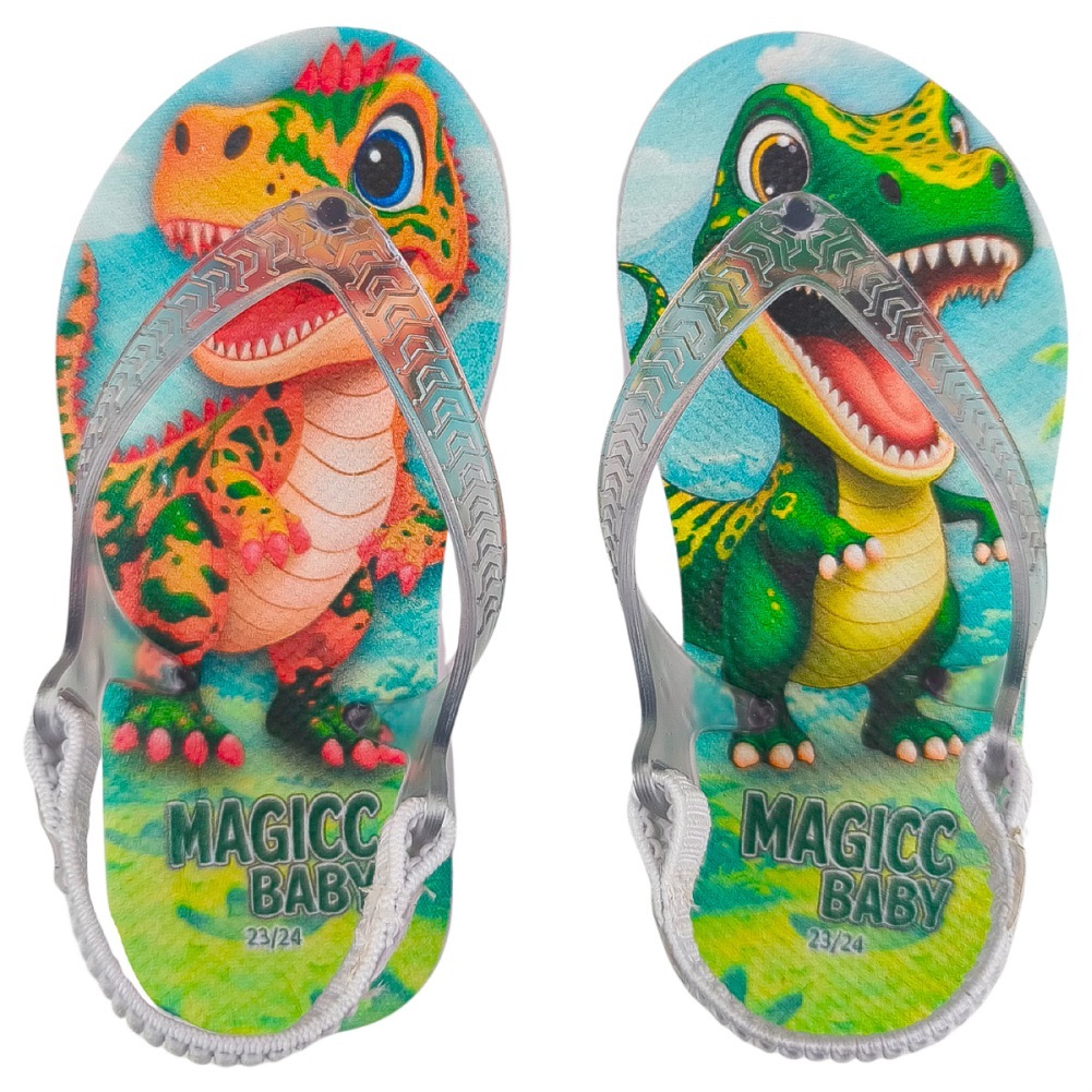 Chinelo Menino Bebê Infantil Dinossauro Magicc Baby MB-074