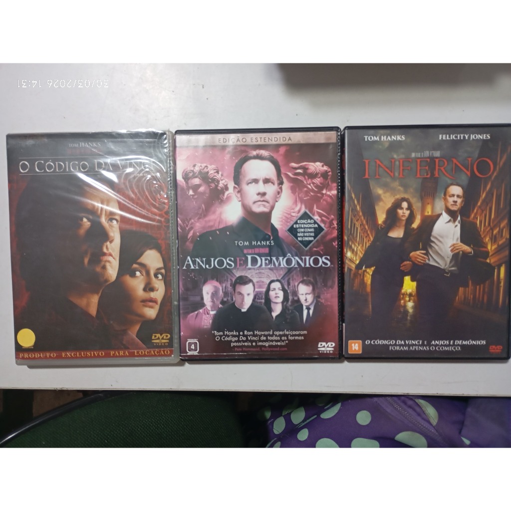 Dvd O Código da Vinci, Anjos e Demônios, Inferno (Tom Hanks)