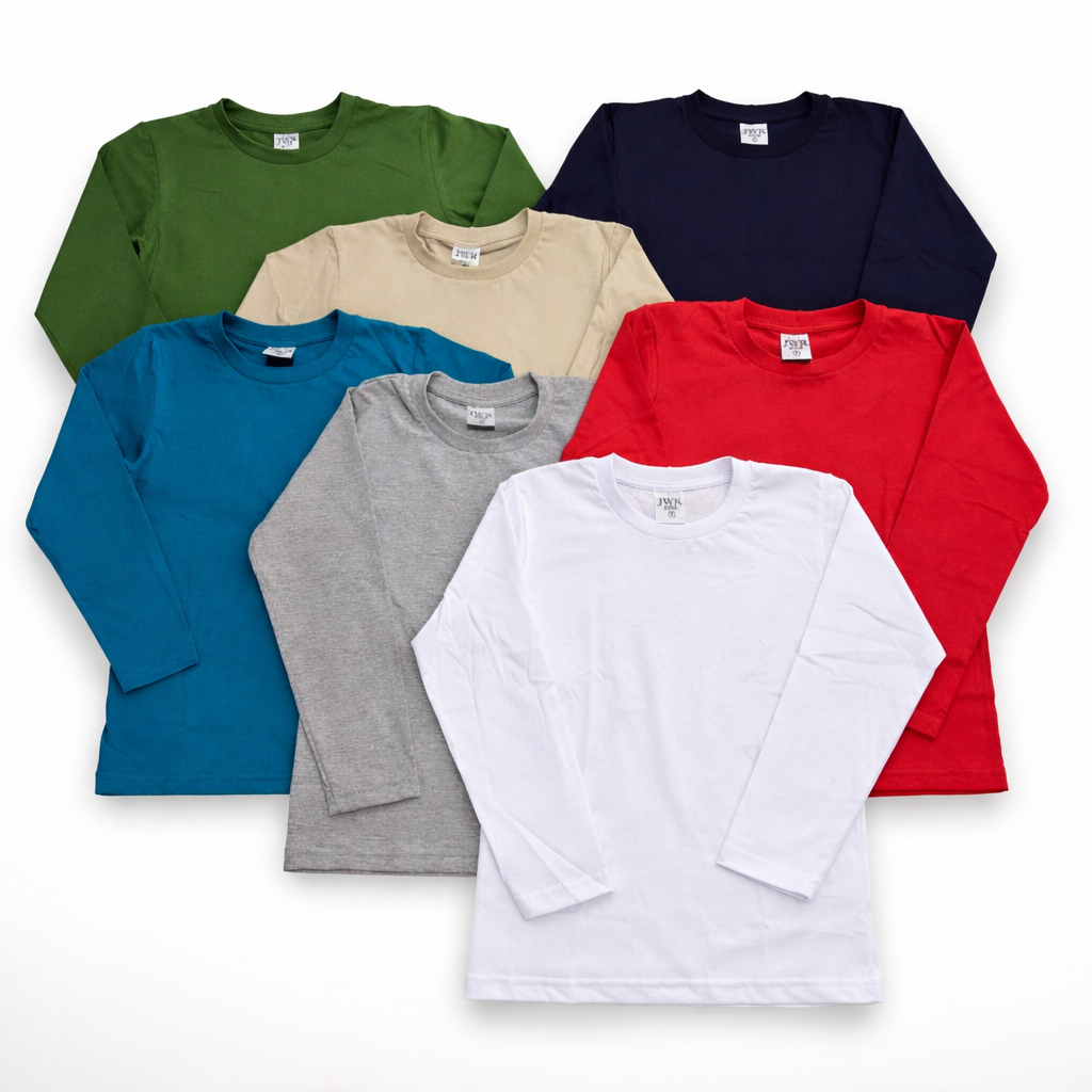 Camiseta Infantil Manga Longa 100% Algodão Menino e Menina Inverno