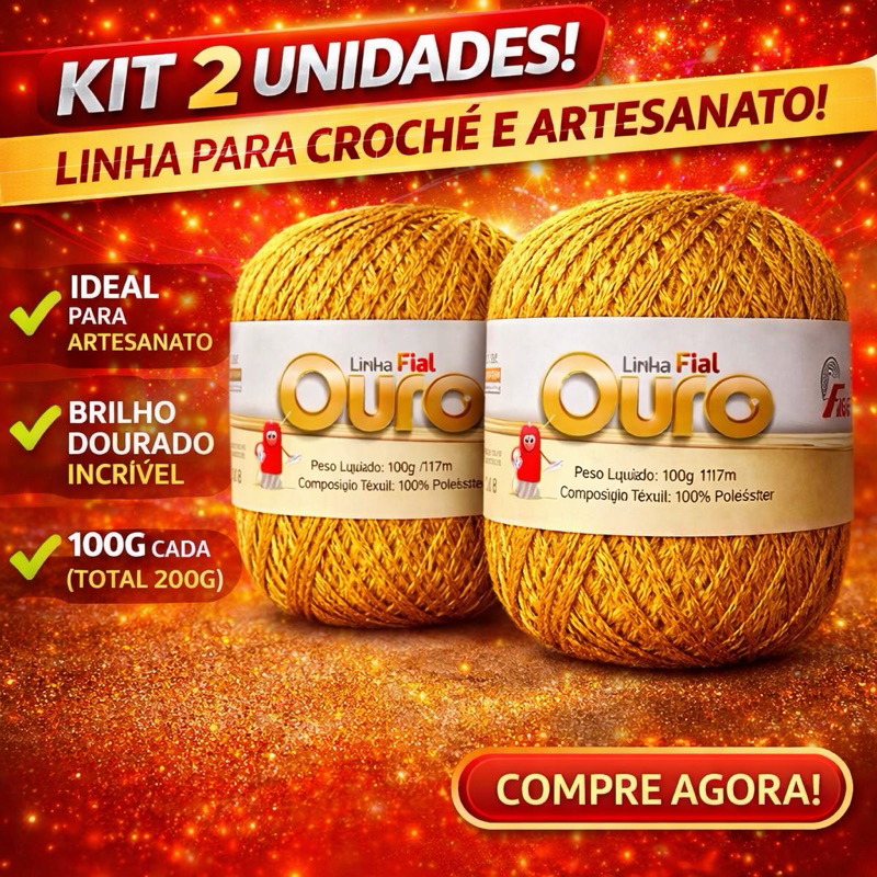 Kit Econômico Linha Fial Ouro – Mais Brilho e Qualidade no Seu Artesanato