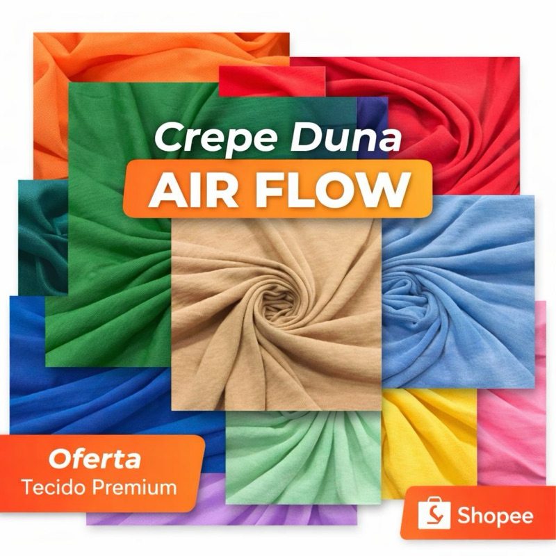 Tecido Crepe Duna Air Flow Liso Promoção Por Metro Moda Feminina Amassadinho