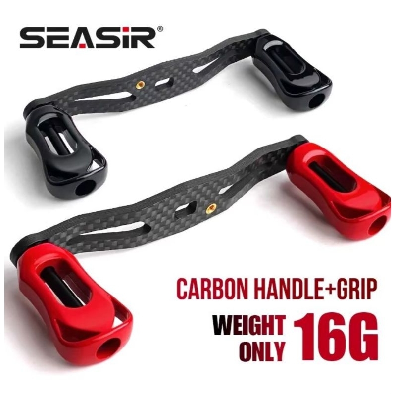Manivela Carretilha Carbono Seasir Ultra Leve 16g P/ Shimano Daiwa Abu Garcia