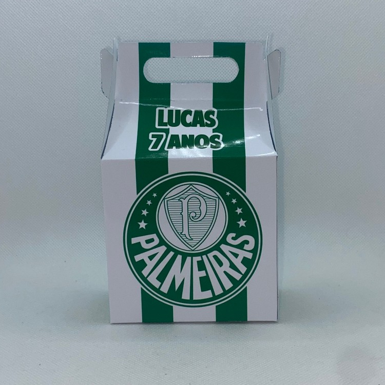 Caixinha Palmeiras Maletinha Personalizada com Nome Idade Lembrancinha Festa Infantil Aniversário