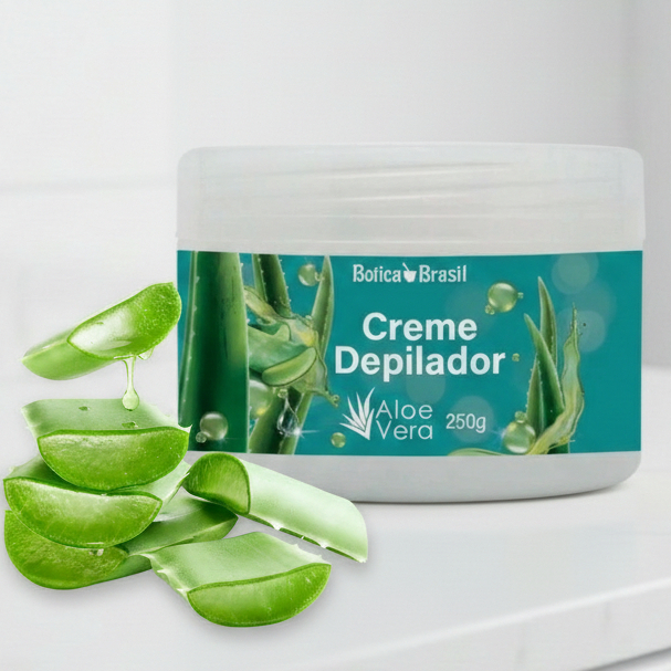 Creme Depilatório Botica Brasil com Aloe Vera 250g: Depilação Rápida e Indolor