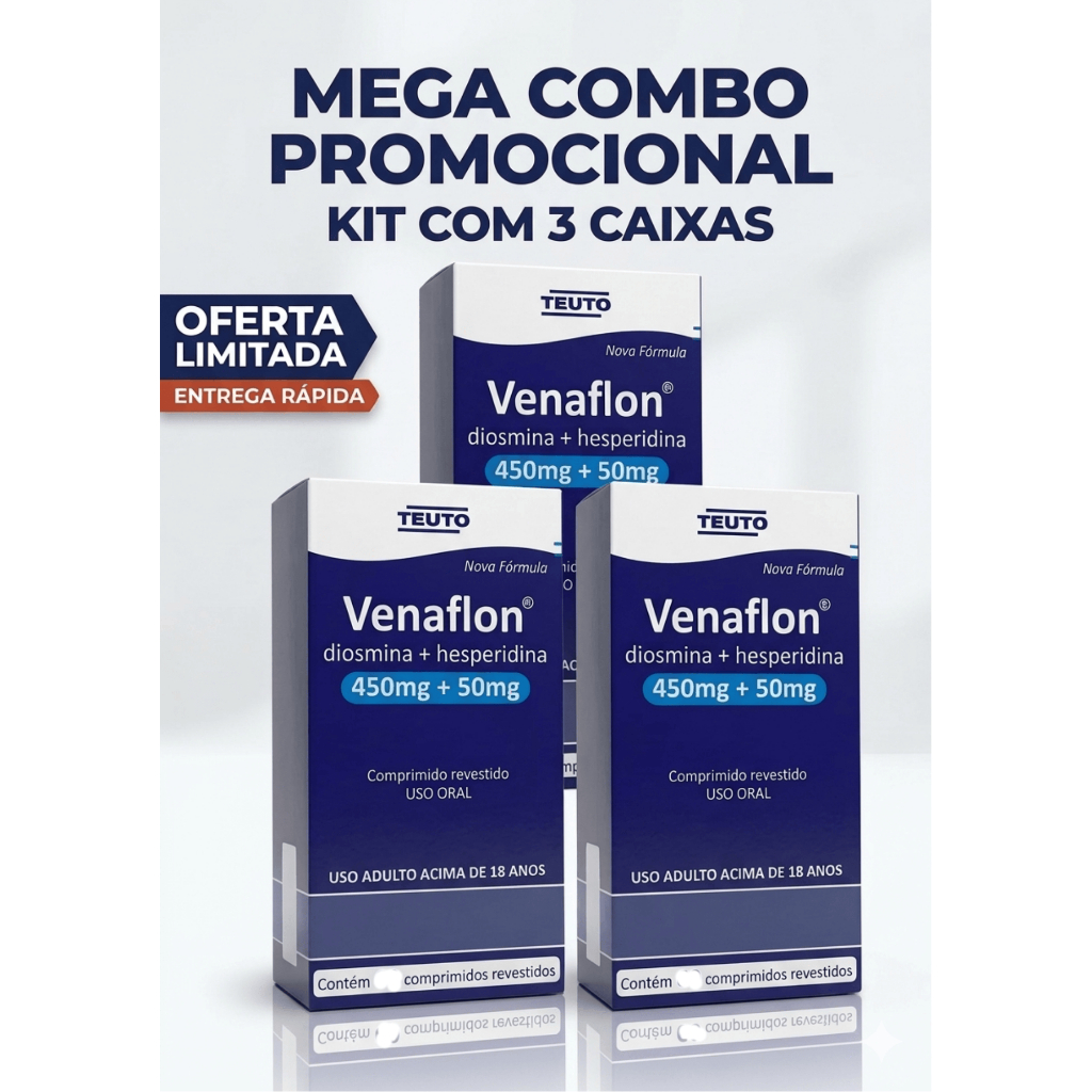 Kit 3X Diosmina 450mg + Hesperidina 50mg 30 Comprimidos