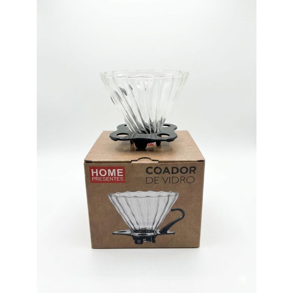 Suporte Porta Filtro De Café Vidro Luxo Coador Permanente