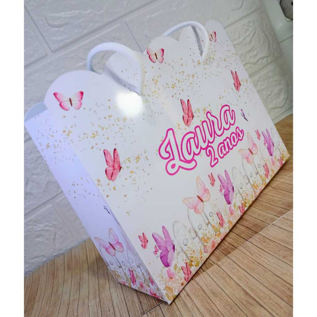 Sacolinha Personalizada Jardim das Borboletas Jardim Encantado Sacolinha Surpresa para Lembrancinha Festa Infantil