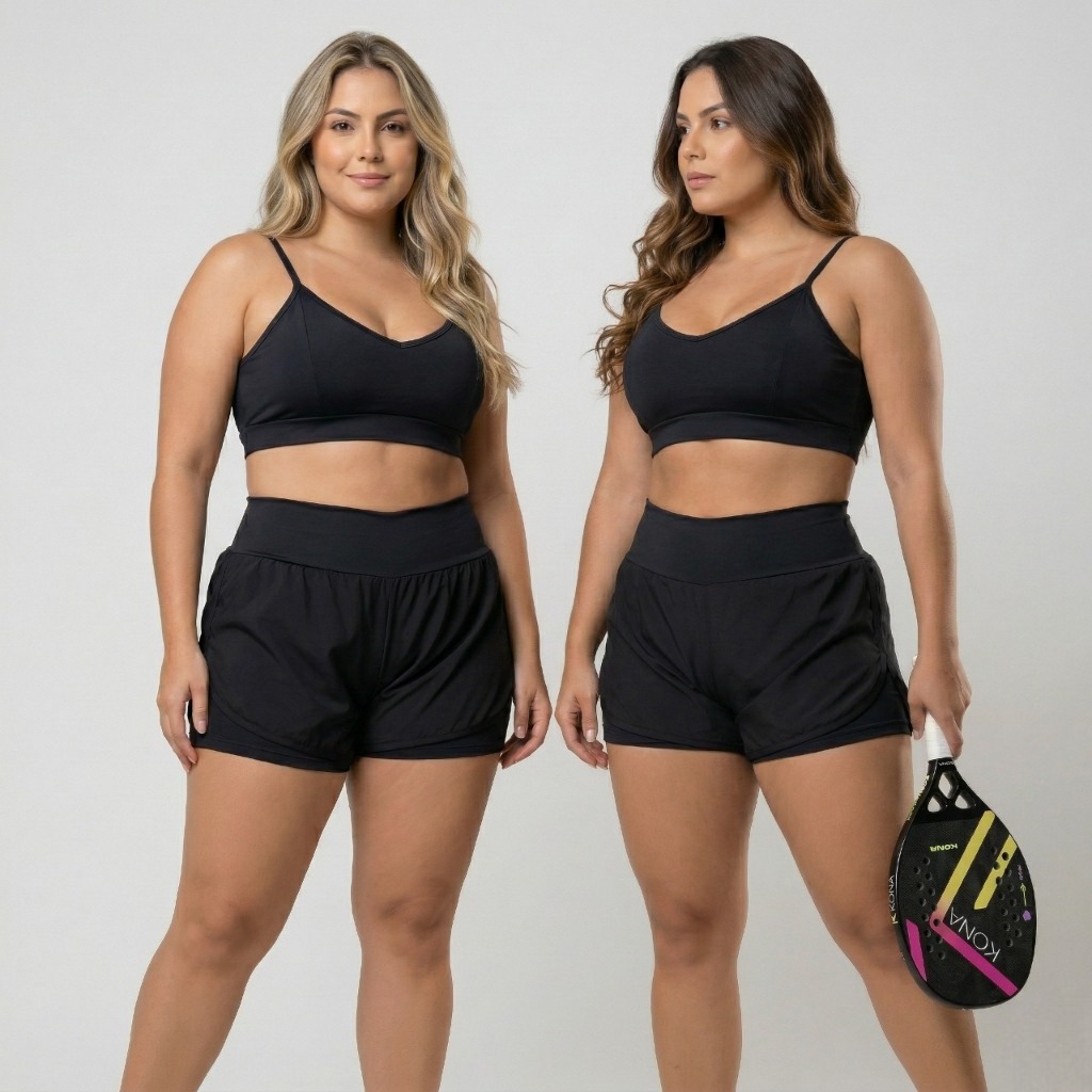 Conjunto Top + Short Duplo Suplex DryFit Boxeadora Fitness Treino Academia