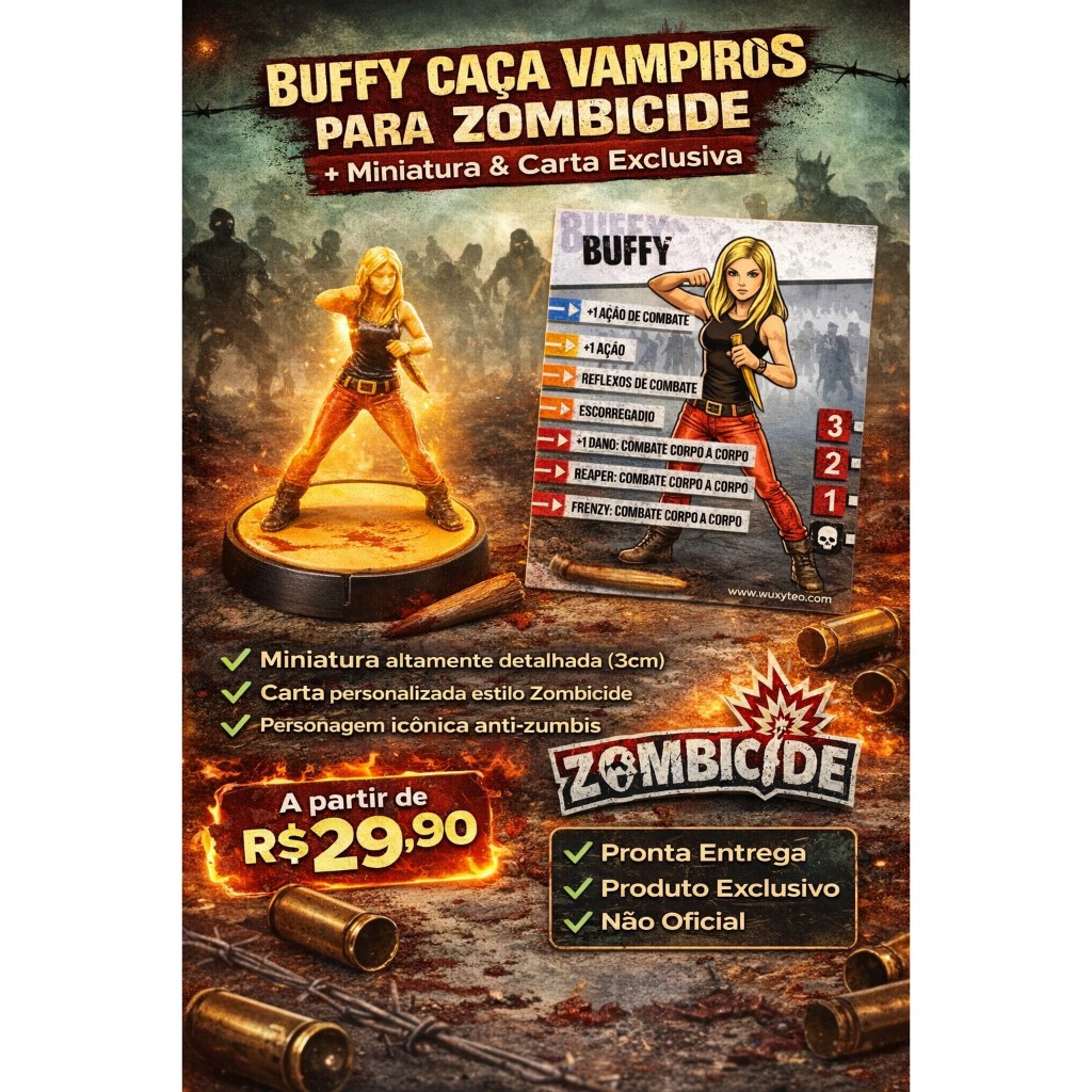 Buffy Caça Vampiros para Zombicide Miniatura + Carta Personalizada Exclusiva