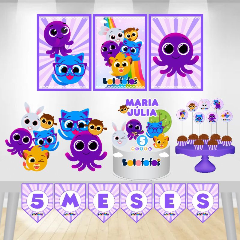 Kit Festa Só um Bolinho- Bolofofos- Decoração aniversário/Mesversario infantil- Kit Festa Personalizado Bolofofos
