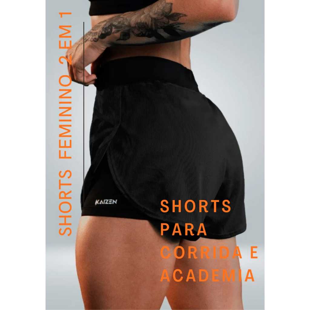 shorts Feminina para corrida e academia Bermudas Compressão Feminina Fitness Modeladora Antitransparente Treino